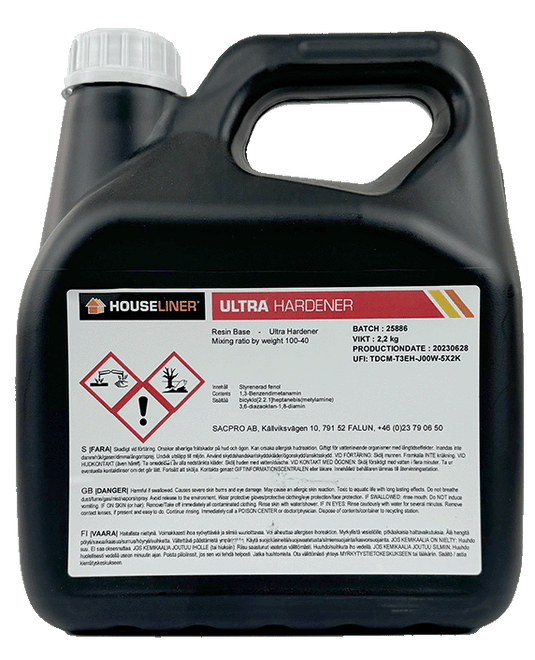 Houseliner Ultra Hardener | 2.2kg /4.85lbs – Drain Gear | Powered